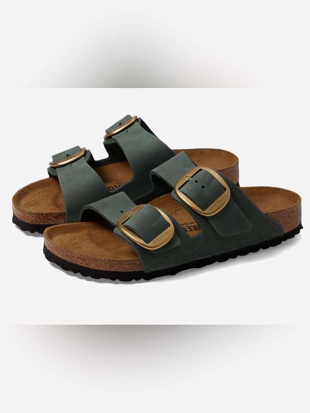 Birkenstock Arizona Big Buckle - Nubuck Leather Sandals, Thyme